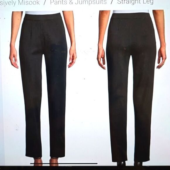 - Exclusively misook navy blue straight leg pant size small - Picture 1 of 7